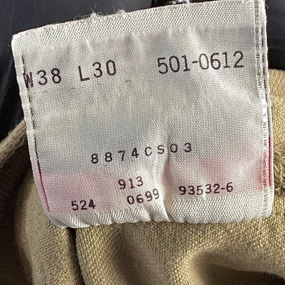 VTG Levis 501 Jeans Men 38x30 (36x30) Beige Button Fly 90s Made in USA 0612